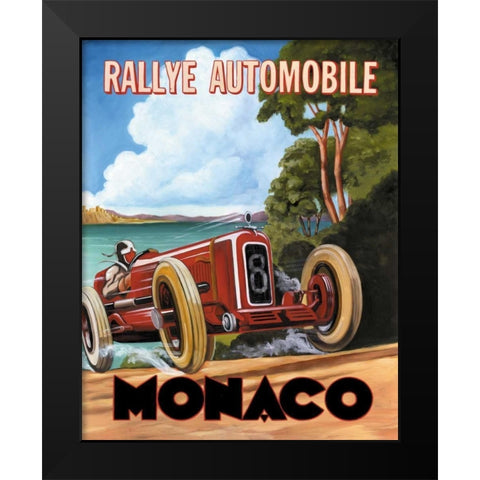Monaco Rallye Black Modern Wood Framed Art Print by Jones, Catherine