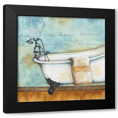 Relax Bath Black Modern Wood Framed Art Print with Double Matting by Knold, Donald