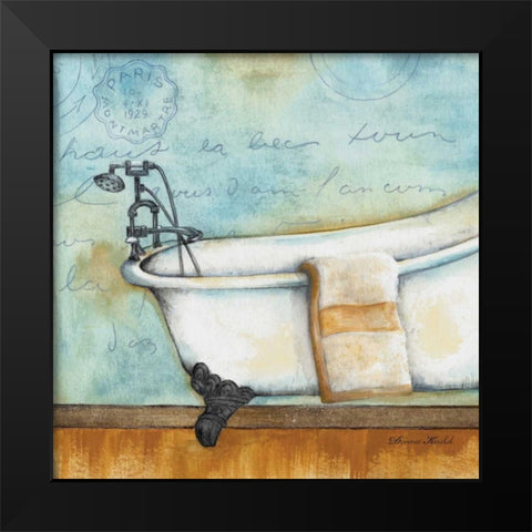 Relax Bath Black Modern Wood Framed Art Print by Knold, Donald