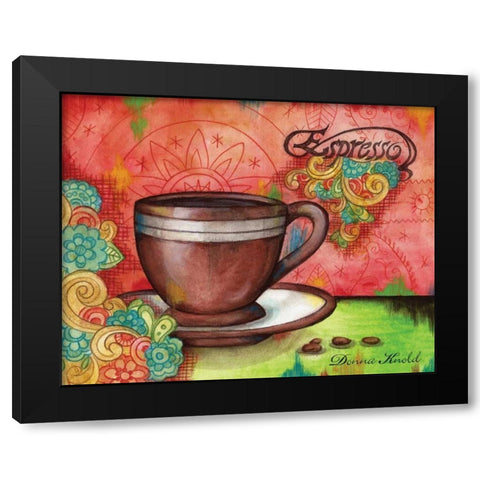 Spring Espresso Black Modern Wood Framed Art Print by Knold, Donna