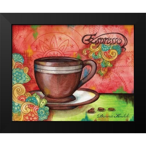 Spring Espresso Black Modern Wood Framed Art Print by Knold, Donna