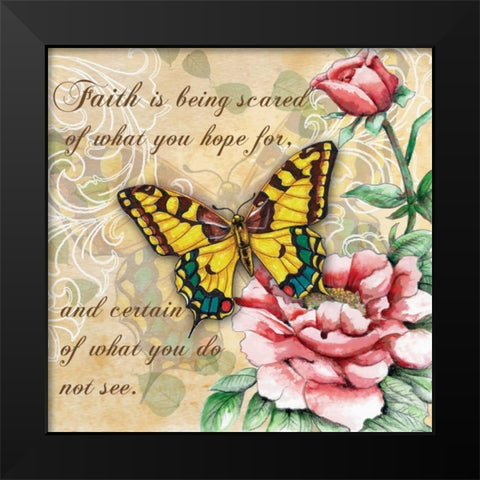 Inspire Butterfly III Black Modern Wood Framed Art Print by Knold, Donna