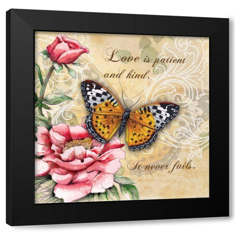 Inspire Butterfly IV Black Modern Wood Framed Art Print with Double Matting by Knold, Donna