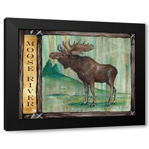 Lodge Moose Black Modern Wood Framed Art Print by Knold, Donna