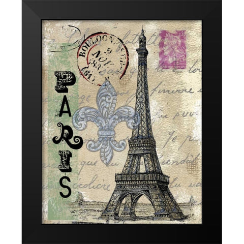 Travel Paris Black Modern Wood Framed Art Print by Knold, Donna