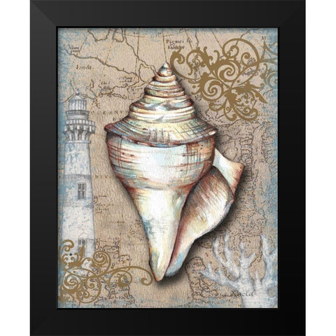 Nautical Treasures I Black Modern Wood Framed Art Print by Knold, Donna