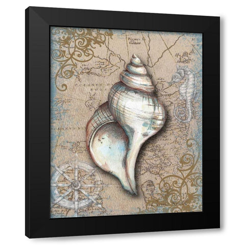 Nautical Treasures II Black Modern Wood Framed Art Print with Double Matting by Knold, Donna