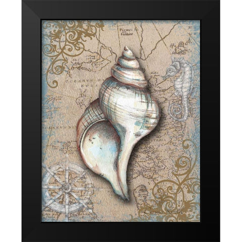 Nautical Treasures II Black Modern Wood Framed Art Print by Knold, Donna