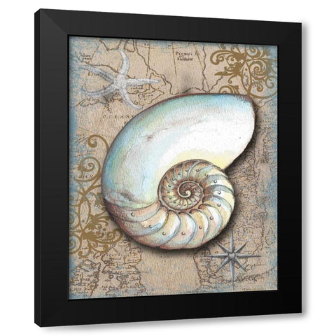 Nautical Treasures III Black Modern Wood Framed Art Print with Double Matting by Knold, Donna