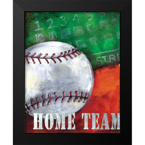 Baseball Black Modern Wood Framed Art Print by Knold, Donna
