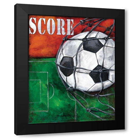 Soccer Black Modern Wood Framed Art Print by Knold, Donna