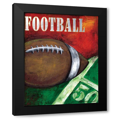 Football Black Modern Wood Framed Art Print by Knold, Donna
