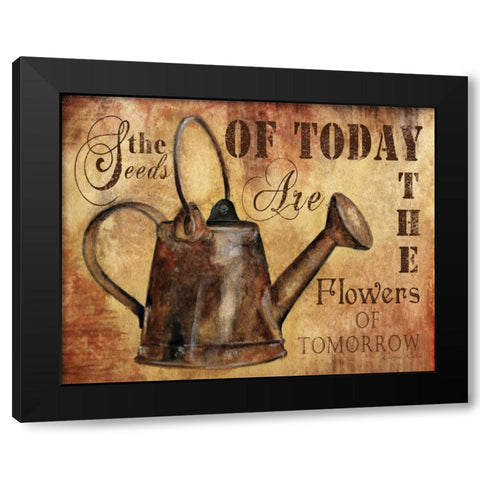 Plant a Garden II Black Modern Wood Framed Art Print with Double Matting by Knold, Donna