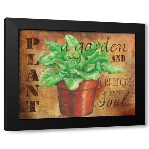 Plant a Garden V Black Modern Wood Framed Art Print with Double Matting by Knold, Donna