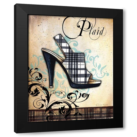 Plaid Black Modern Wood Framed Art Print by Knold, Donna