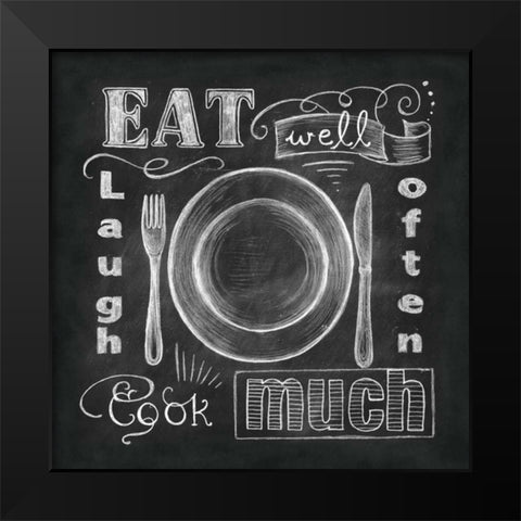 Kitchen Chalk I Black Modern Wood Framed Art Print by Knold, Donna