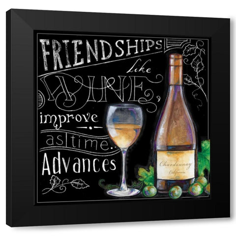 Wine Toasts II Black Modern Wood Framed Art Print with Double Matting by Knold, Donna