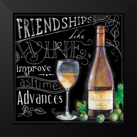 Wine Toasts II Black Modern Wood Framed Art Print by Knold, Donna