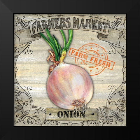 Farmers Market I Black Modern Wood Framed Art Print by K, Onna