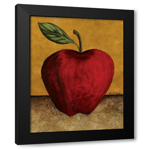Apple Black Modern Wood Framed Art Print with Double Matting by Kime, John