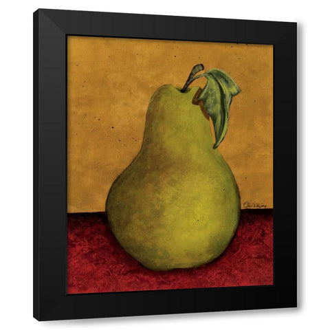 Pear Black Modern Wood Framed Art Print with Double Matting by Kime, John