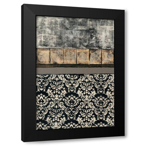 Natures Damask I Black Modern Wood Framed Art Print by Kime, John
