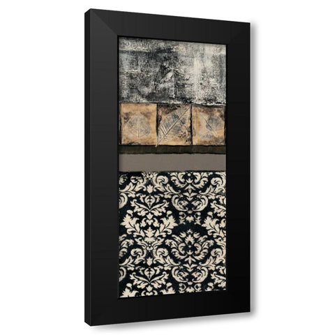 Natures Damask Panel I Black Modern Wood Framed Art Print by Kime, John