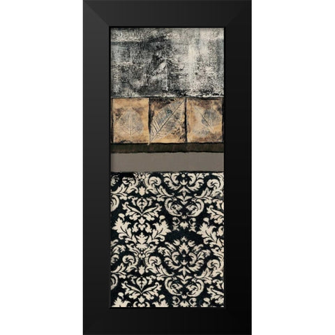 Natures Damask Panel I Black Modern Wood Framed Art Print by Kime, John