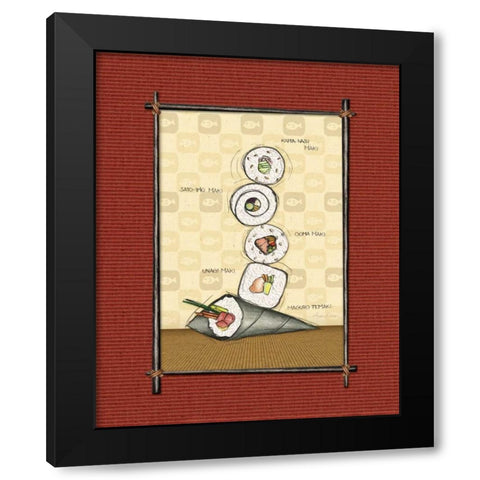 Sushi II Black Modern Wood Framed Art Print with Double Matting by Laliberte, Andrea