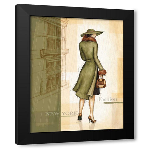 Rain New York Black Modern Wood Framed Art Print by Laliberte, Andrea