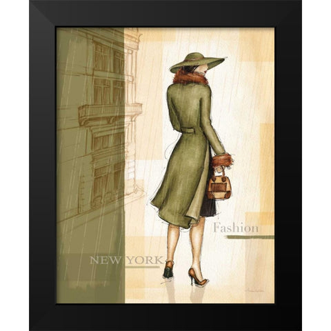 Rain New York Black Modern Wood Framed Art Print by Laliberte, Andrea