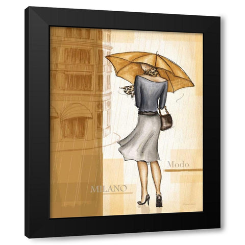 Rain Milano Black Modern Wood Framed Art Print by Laliberte, Andrea