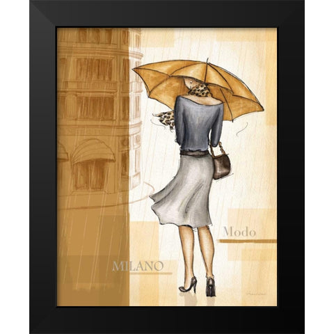Rain Milano Black Modern Wood Framed Art Print by Laliberte, Andrea