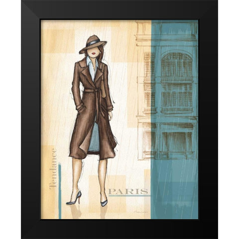 Rain Paris Black Modern Wood Framed Art Print by Laliberte, Andrea