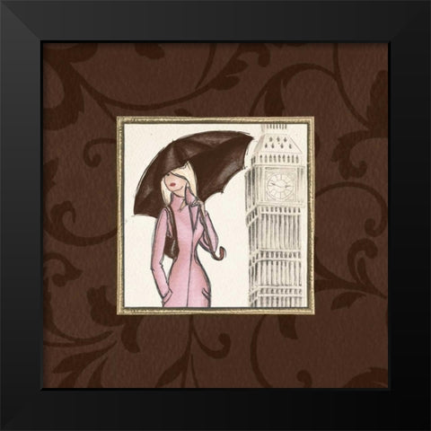 London in Pink Black Modern Wood Framed Art Print by Laliberte, Andrea