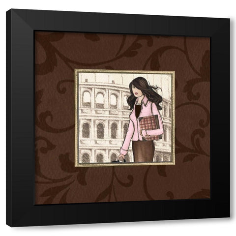 Roma in Pink Black Modern Wood Framed Art Print with Double Matting by Laliberte, Andrea