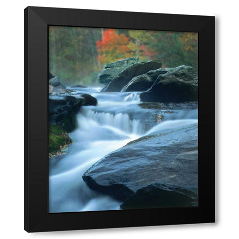 Moving Water I Black Modern Wood Framed Art Print with Double Matting by Larson, Scott