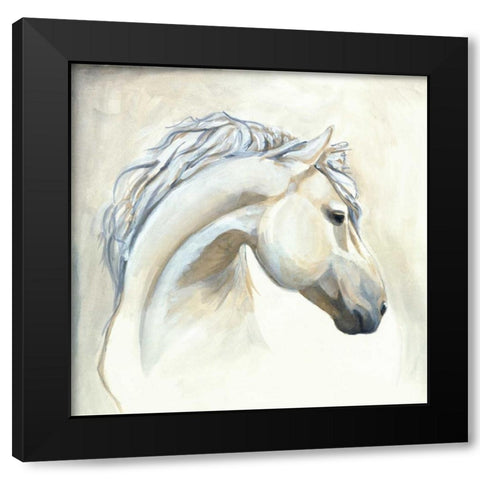 Horse I Black Modern Wood Framed Art Print by Laurencon