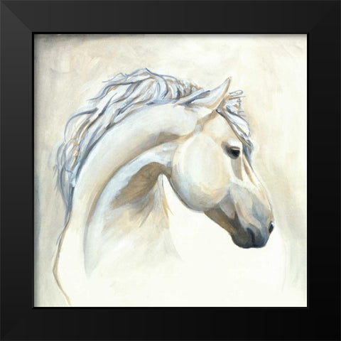 Horse I Black Modern Wood Framed Art Print by Laurencon