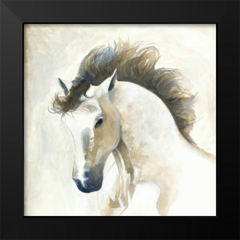 Horse II Black Modern Wood Framed Art Print by Laurencon