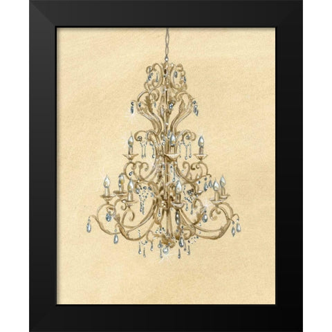 Elegant Chandelier I Black Modern Wood Framed Art Print by Laurencon