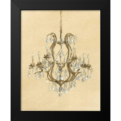 Elegant Chandelier II Black Modern Wood Framed Art Print by Laurencon