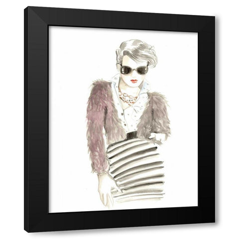 Runway Fashion I Black Modern Wood Framed Art Print by Laurencon
