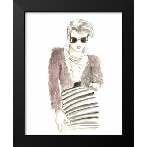 Runway Fashion I Black Modern Wood Framed Art Print by Laurencon