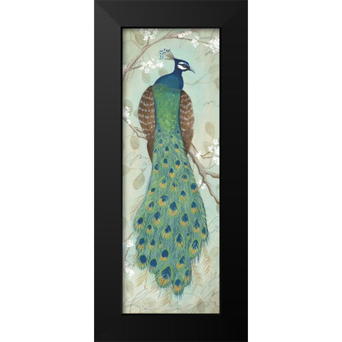 Peacock I Black Modern Wood Framed Art Print by Leal, Steve