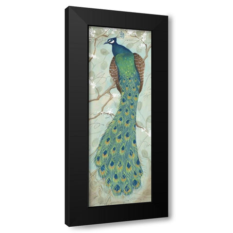 Peacock II Black Modern Wood Framed Art Print by Leal, Steve