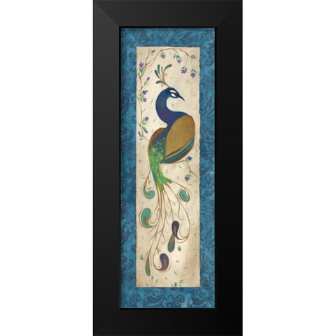 Peacock III Black Modern Wood Framed Art Print by Leal, Steve