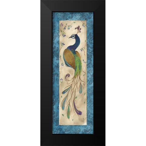 Peacock IV Black Modern Wood Framed Art Print by Leal, Steve