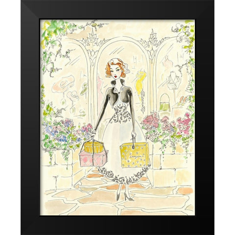 Boutique Shopping I Black Modern Wood Framed Art Print by Leal, Steve