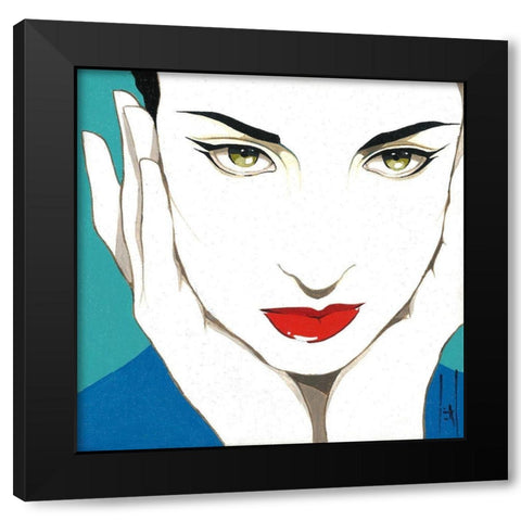 Cleo Black Modern Wood Framed Art Print with Double Matting by Leal, Steve